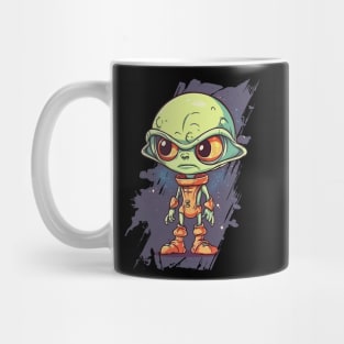 Alien cartoon, extra terrestrial funny conqueror Mug